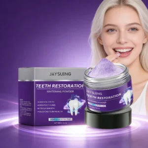 JAYSUING Purple Teeth Powder Remove Plaque Stains Cleaning Oral Hygiene Bleaching Dental Tools Fresh Breath Brighten Tooth Care