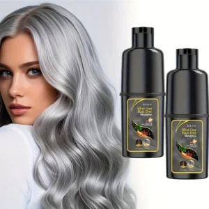 2pcs Hair Dye Shampoo - Silvery Gray Color