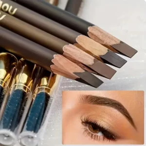 4 Pack Waterproof Eyebrow Pencils - Dual-Ended with Spoolie Brush | Smudge Proof Long Lasting Microblading for Tattooed Brows, S