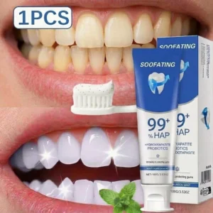 SOOFATING Hydroxyapatite Toothpaste with Probiotics – Whitening & Gum Protection, Wintergreen Mint, Enamel Repair, Net 100g/3.53