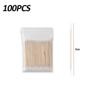500-100Pcs White Nails Wood Swab Clean Sticks Wooden Cotton Head